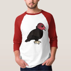 Birdorable Turkey Vulture Men's Basic 3/4 Sleeve Raglan T-Shirt