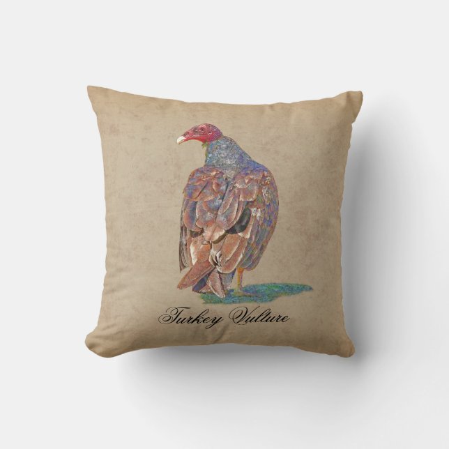 TURKEY VULTURE THROW PILLOW (Front)