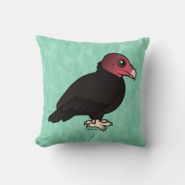 Turkey Vulture Throw Pillow (Front)