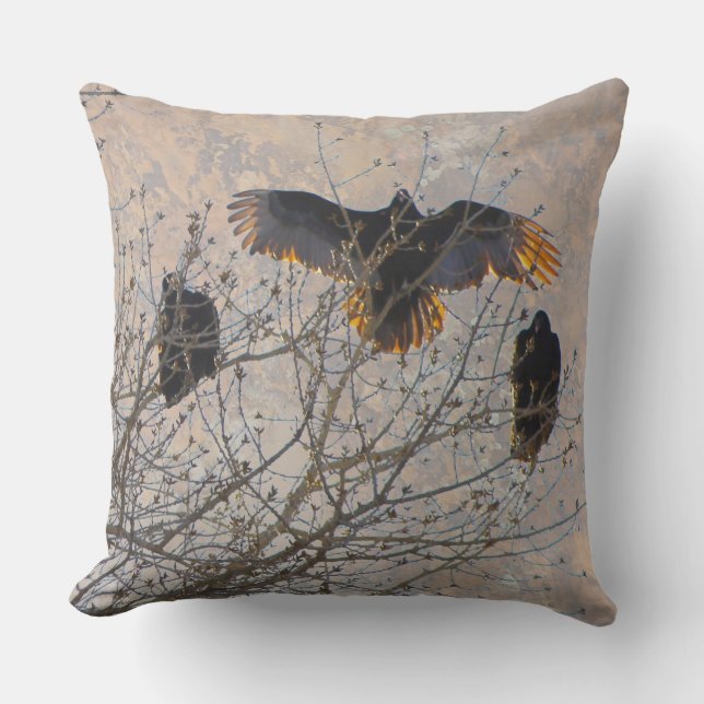 Turkey Vultures Outdoor Pillow (Front)