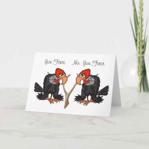 Turkey Vultures With Wishbone Thanksgiving Card