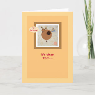 Turkey w/Antlers Vegetarian Humorous Thanksgiving Card