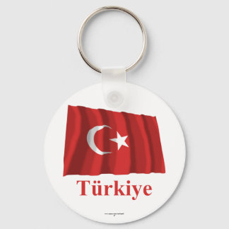 Turkey Waving Flag with Name in Turkish Keychain