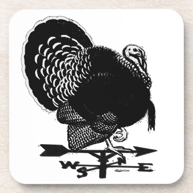 Turkey Weathervane Beverage Coaster (Front)