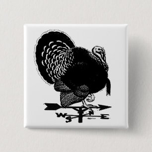 Turkey Weathervane Pinback Button