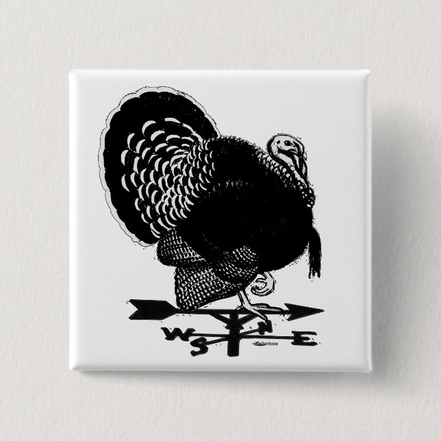 Turkey Weathervane Pinback Button (Front)