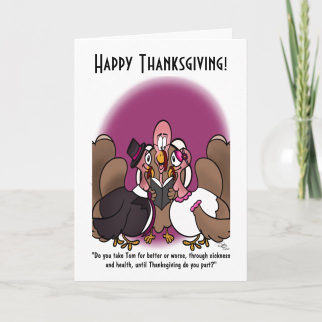 Turkey Wedding Folded Holiday Card (Front)