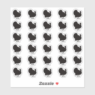 Turkey Wedding Place Card Food Meal Menu Choice Sticker
