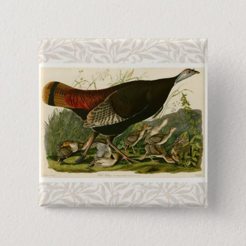 Turkey Wild Audubon Bird Painting Button