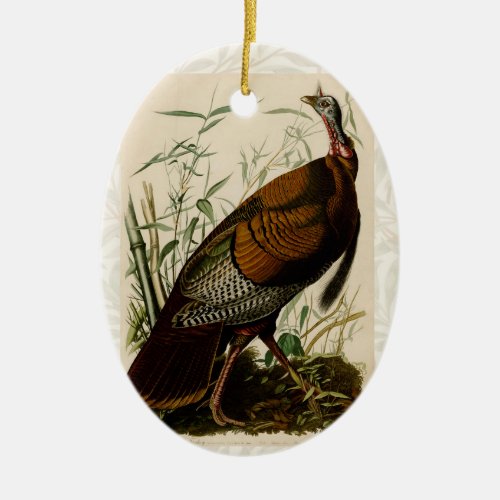 Turkey Wild Audubon Bird Painting Ceramic Ornament