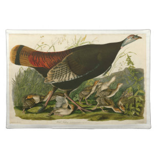 Turkey Wild Audubon Bird Painting Cloth Placemat