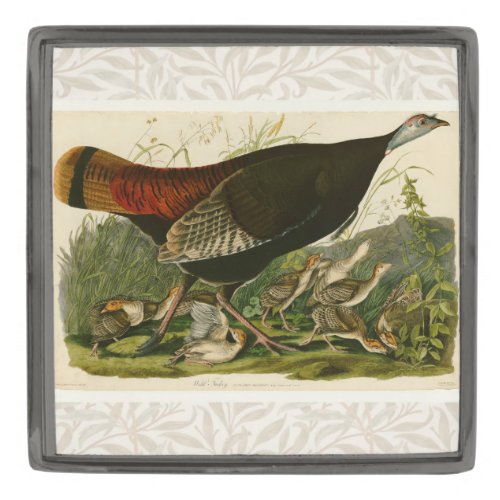 Turkey Wild Audubon Bird Painting Gunmetal Finish Lapel Pin