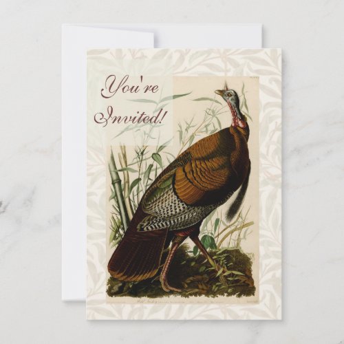 Turkey Wild Audubon Bird Painting Invitation