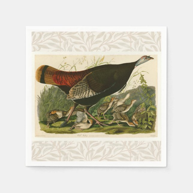 Turkey Wild Audubon Bird Painting Napkins (Front)