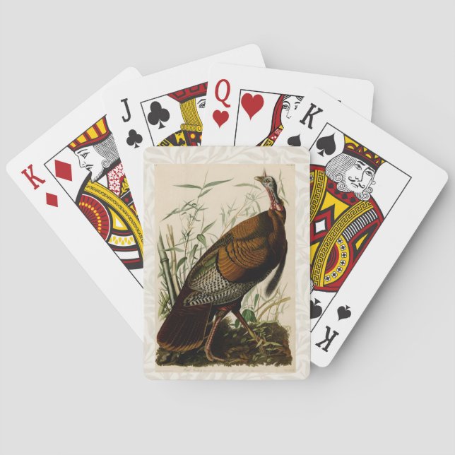 Turkey Wild Audubon Bird Painting Poker Cards (Back)
