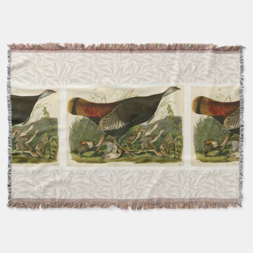 Turkey Wild Audubon Bird Painting Throw Blanket