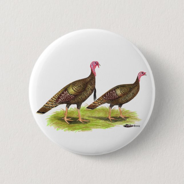 Turkey:  Wild Bronze Button (Front)