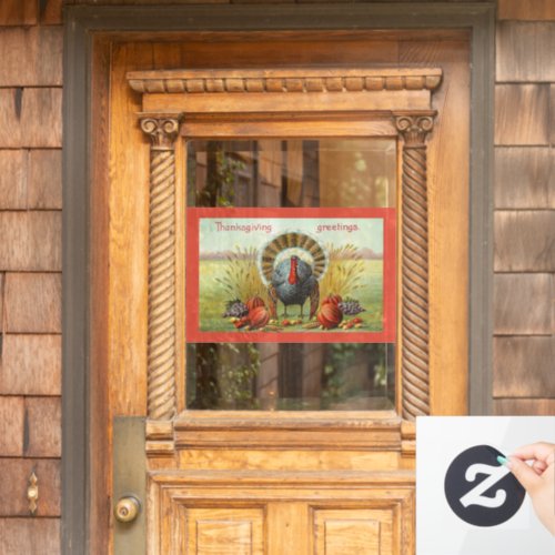 Turkey With Harvest Window Cling