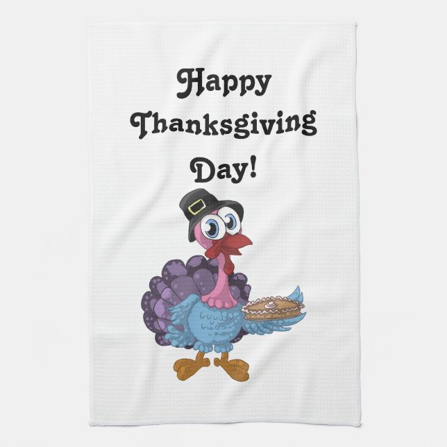 Turkey With Pie Towel (Vertical)