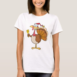 Turkey With Santa Hat T-Shirt