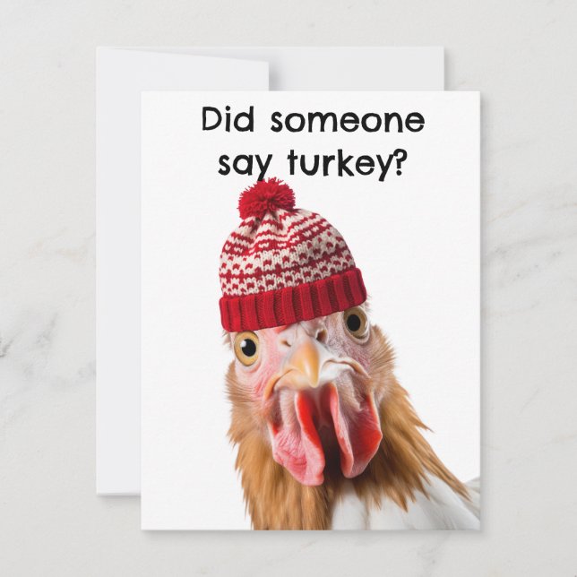 Turkey with ski hat card (Front)