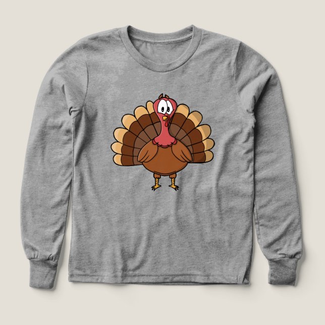 Turkey with Wide Tail Tri-Blend Shirts (Design Front)