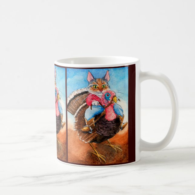 Turkey-wrangler Cowboy Cat mug (Right)