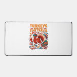 Turkeys Against Time Travel – Funny Retro Turkey D Desk Mat