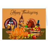 Turkeys and Bear Thanksgiving Bounty (Front Horizontal)