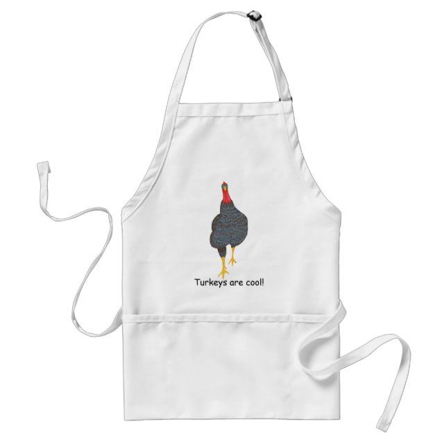 Turkeys are cool, pointillism custom aprons (Front)