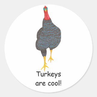 Turkeys are cool, pointillism custom stickers