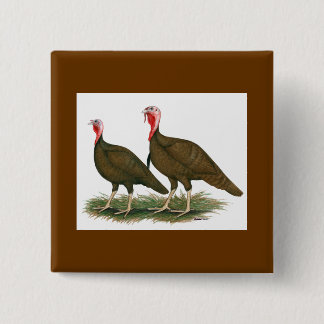 Turkeys: Chocolate Pinback Button