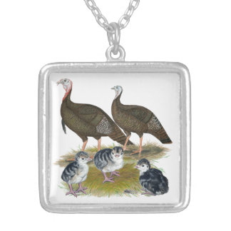 Turkeys Eastern Wild Family Silver Plated Necklace