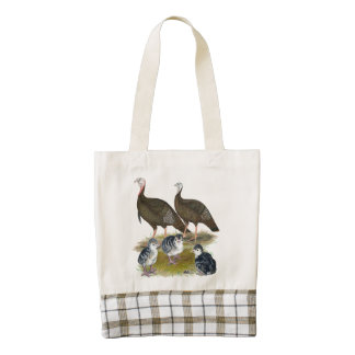Turkeys Eastern Wild Family Zazzle HEART Tote Bag