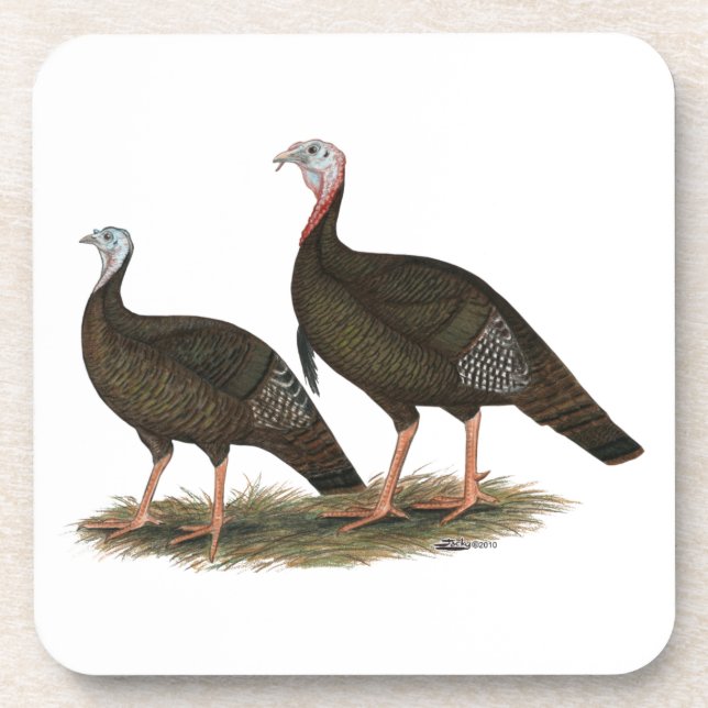 Turkeys Eastern Wild Pair Beverage Coaster (Front)