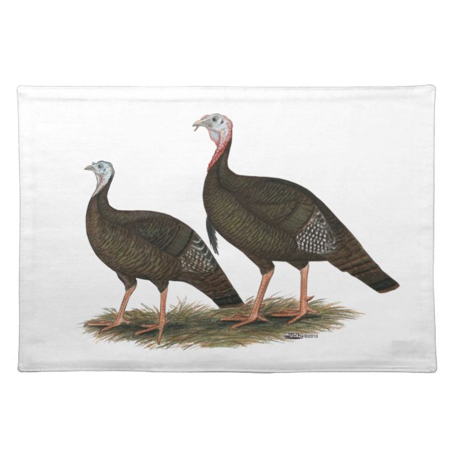 Turkeys Eastern Wild Pair Cloth Placemat (Front)
