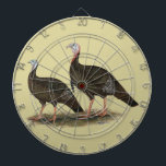 Turkeys Eastern Wild Pair Dartboard With Darts<br><div class="desc">The eastern is the largest race of the wild turkey clan.  They are also the darkest wild turkey subspecies.</div>