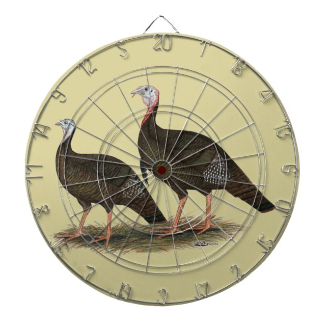 Turkeys Eastern Wild Pair Dartboard With Darts (Front)