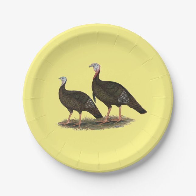 Turkeys Eastern Wild Pair Paper Plates (Front)