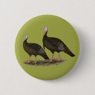 Turkeys Eastern Wild Pair Pinback Button