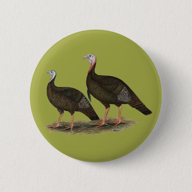 Turkeys Eastern Wild Pair Pinback Button (Front)