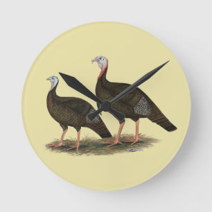 Turkeys Eastern Wild Pair Round Clock
