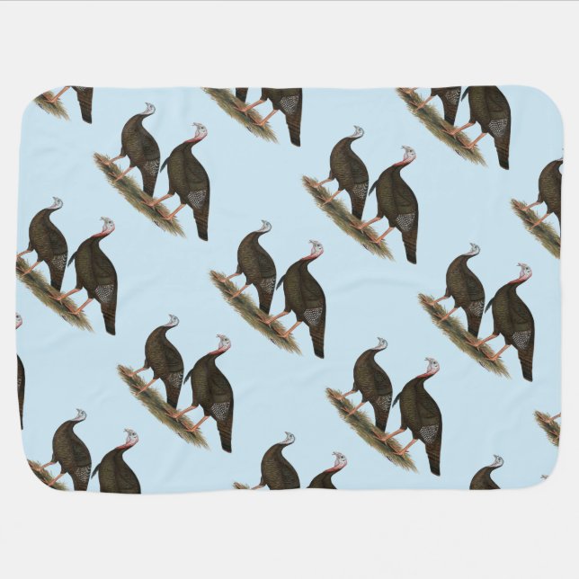 Turkeys Eastern Wild Pair Stroller Blanket (Horizontal)