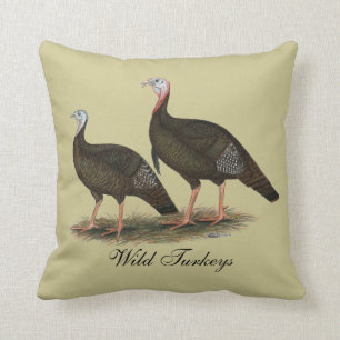 Turkeys Eastern Wild Pair Throw Pillow