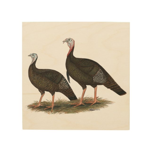 Turkeys Eastern Wild Pair Wood Wall Decor (Front)