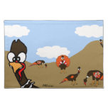 Turkeys In Autumn Cloth Placemat at Zazzle