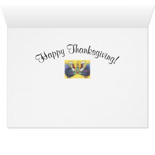 TURKEYS IN KITCHEN THANKSGIVING GREETING CARD Vers (Inside Horizontal (Bottom))
