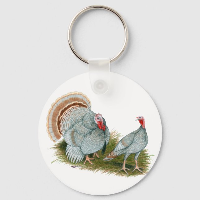 Turkeys:  Lilac Keychain (Front)