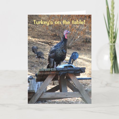 Turkeys On The Table Thanksgiving Card