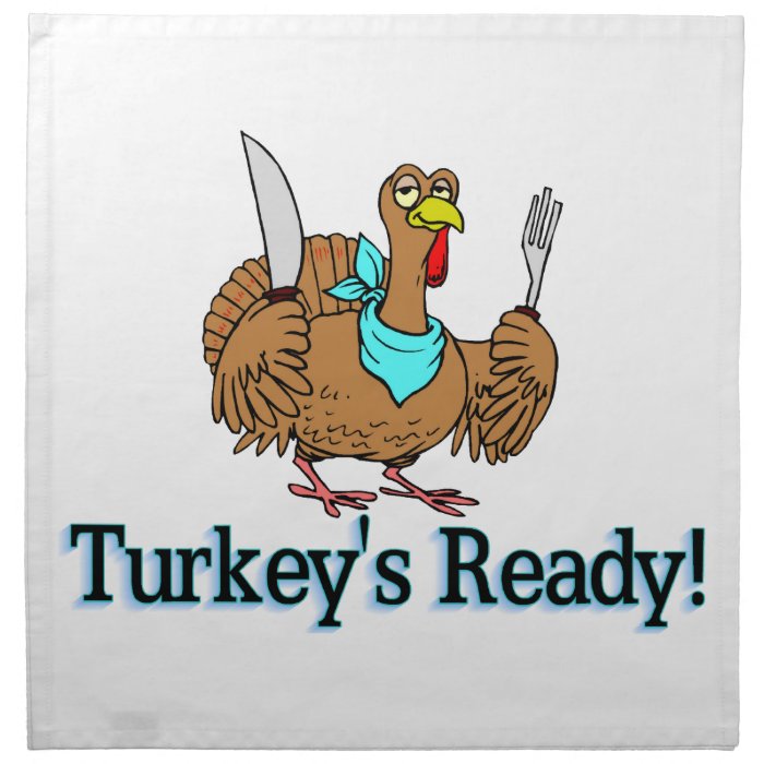 Turkeys Ready Thanksgiving Printed Napkin